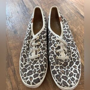 Size 9.5 keds leopard print sneakers